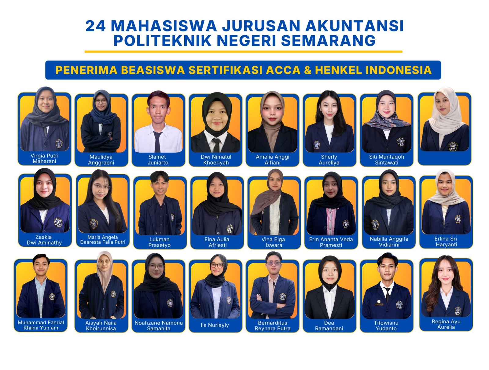 Sebanyak 24 Mahasiswa Akuntansi Polines Raih Beasiswa Sertifikasi ACCA dan Henkel Indonesia